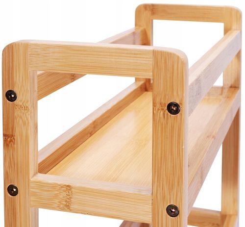 PÓŁKA ŁAZIENKOWA KUCHENNA SZAFKA NA KÓŁKACH REGAŁ BAMBUSOWY 3 POZIOMY na Arena.pl