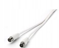 Kabel Antenowy Koncentryczny Wtyk Gniazdo 1,5m 90dB Biały TV HDTV 4K