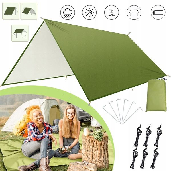 PLANDEKA NAMIOTOWA 3 X 3 M, PLANDEKA NA HAMAK, WODOSZCZELNA, NA KEMPING zdjęcie 1