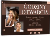 Tabliczka dibond 40x30 godziny otwarcia MAKEUP BEAUTY USŁUGI