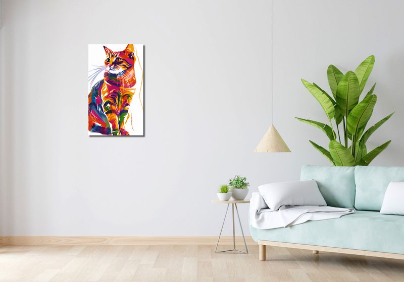 Obraz 40x70cm Nasycony Kot zdjęcie 2