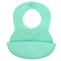 BABYONO Miękki śliniak z regulowanym zapięciem i kieszonką turkusowy