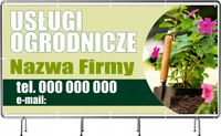 BANER REKLAMOWY 130x80 cm plandeka różne wzory USŁUGI OGRODNICZE duży wybór