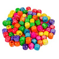 Drewniane koraliki KOSTKA kostki 8x8mm mix 100szt.