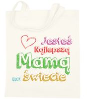 TORBA BAWEŁNIANA PREMIUM NA ZAKUPY Z NADRUKIEM PREZENT DLA MAMY WZORY