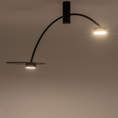 Lampa sufitowa Heft 10356 na wysięgniku czarna drewniana na Arena.pl