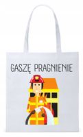 Dla Strażaka Prezent Torba Eco Biała Shopper Z Nadrukiem Ze Zdjęciem