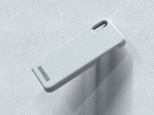 Materiałowe etui iPhone Xs X (Light Grey) na Arena.pl