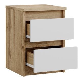 SZAFKA NOCNA WOTAN BIAŁA STOLIK NOCNY DWIE SZUFLADY 30cm SYPIALNIA na Arena.pl