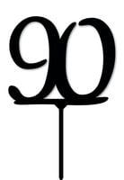 Topper na tort - cyfra 90 - czarny