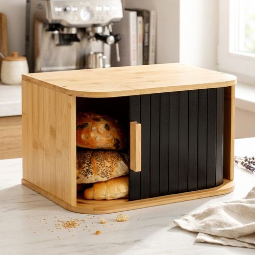 Chlebak bambusowy czarny 33x23x20 cm na Arena.pl