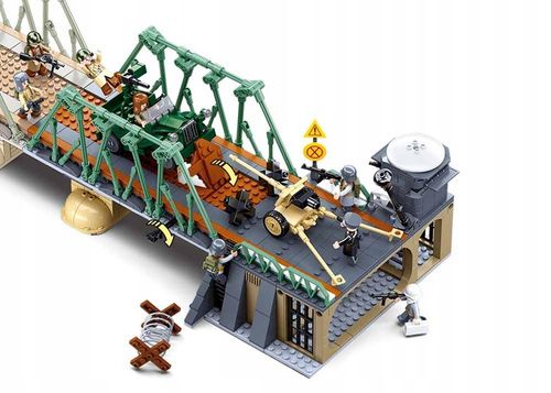 Klocki Bitwa Na Moście Jeep W Pułapce Armia Wojsko BUNKIER DZIAŁO 8 FIGUREK na Arena.pl