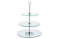 szklana patera kinghoff 3-poziomowa na owoce ciasta kh-4016