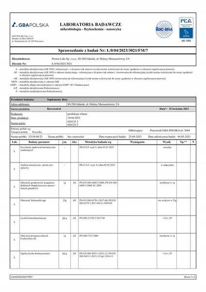 PROTON LABS RESVERATROL 99% czysty proszek | 15g resweratrol zdjęcie 7