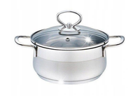 Garnek stalowy z pokrywką na indukcję gaz mały 14cm 0.9L MAESTRO MR-3508-14