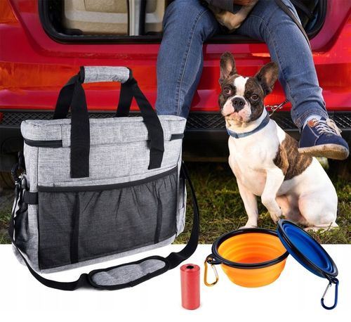 Torba podróżna dla psa miski pojemniki smycz worki na Arena.pl