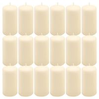 Zestaw świec filarowych, 11,5 cm, Ø 6 cm, kremowe, 18 szt.