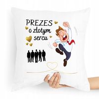 Dla Prezesa Viceprezesa Poduszka O Złotym Sercu Z Nadrukiem Ze Zdjęciem Z N
