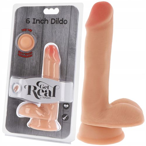Cieliste dildo na przyssawce. Penis 16 cm na Arena.pl
