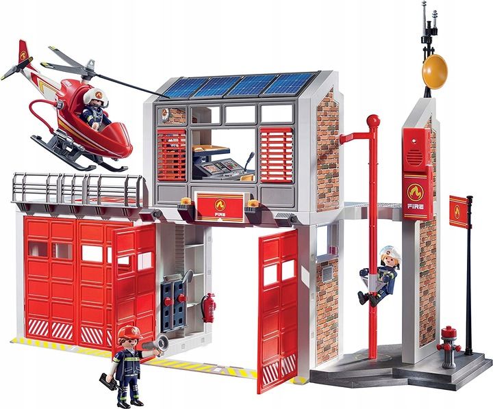 Playmobil Duża Remiza Strażacka 9462 Helikopter Efekty Dźwiękowe Strażak zdjęcie 7