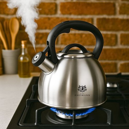 CZAJNIK na GAZ CZAJNIK z GWIZDKIEM POKRYWĄ 3L STAL INDUKCJA SREBRNY na Arena.pl