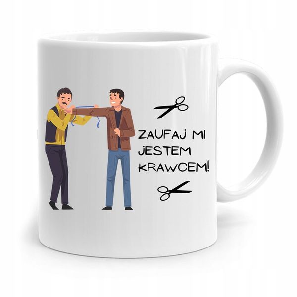 Kubek Prezent Krawcowej Krawca Zaufaj Mi Z Nadrukiem Ze Zdjęciem zdjęcie 1