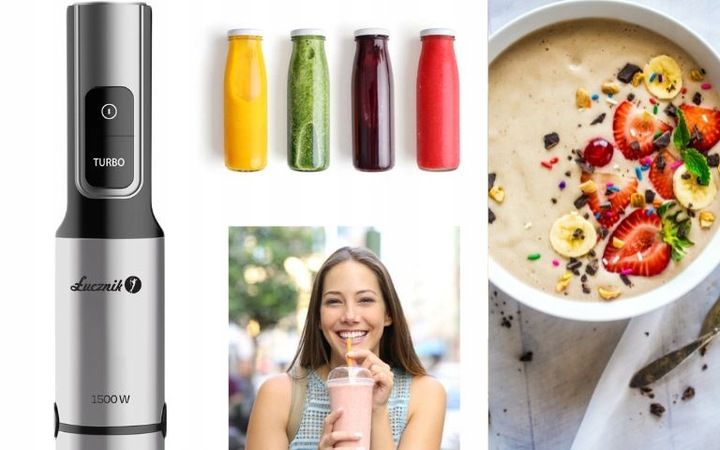 SUPER MOCNY BLENDER RĘCZNY JK-1500 OSTRZE TYTAN TURBO KRUSZY LÓD 1500 W zdjęcie 2