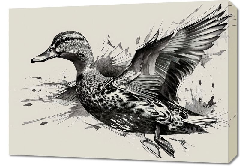 Obraz 70x50cm Gracja Kaczki w Locie zdjęcie 1
