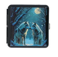 Metalowa Papierośnica z Nadrukiem z Wilków Ocierającymi Swoje Pyski Gentelo