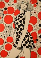 Plakat 39,5x55cm Czerwone Kropki