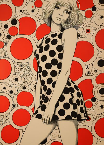 Plakat 39,5x55cm Czerwone Kropki zdjęcie 1