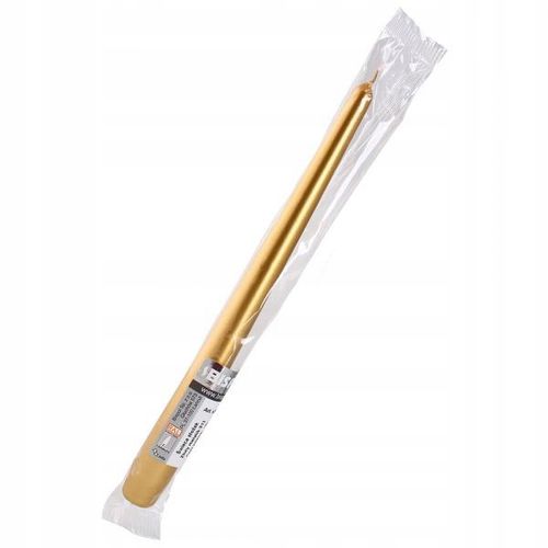 ŚWIECA STOŻKOWA STOŻEK BISPOL 1szt ZŁOTY METAIK na Arena.pl