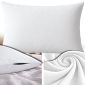 POSZEWKA NA PODUSZKĘ 70x80 CM DUŻA MIĘKKA GŁADKA Z BAWEŁNĄ OEKO-TEX  BIAŁY