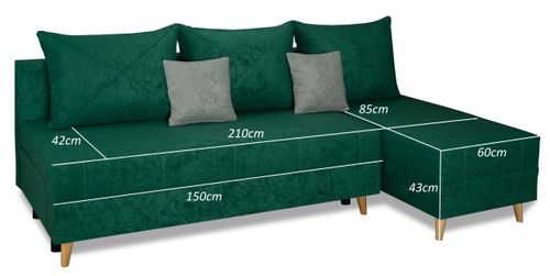 Narożnik FRANK Rogówka do salonu kolory sztruks na Arena.pl