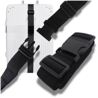 PAS DO WALIZKI ZABEZPIECZAJĄCY SPINAJĄCY BAGAŻ PODRÓŻNY POJEDYNCZY CZARNY