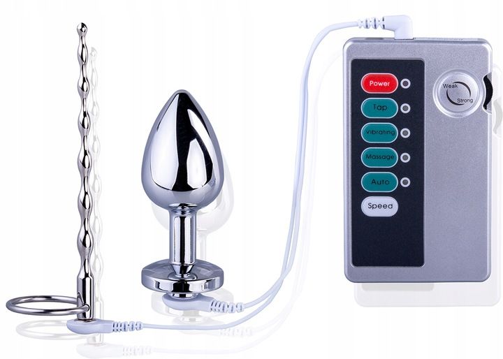 2 ELEKTRO STYMULATORY BDSM Korek Analny + Dilator zdjęcie 2