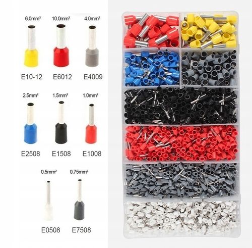 ZACISKARKA PRASKA DO KONEKTORÓW KABLI PRZEWODÓW 1800 SZT TULEJEK na Arena.pl