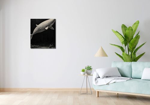 Obraz 50x60cm Biały Wieloryb na Arena.pl