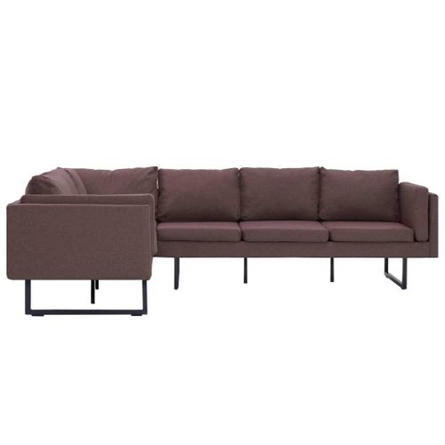 Sofa Narożna, Brązowa, Materiałowa na Arena.pl