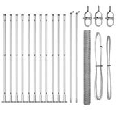 Ogrodzenie z słupkami Srebrny 1.5 x 25 m Stal pokryta PCV