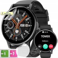 ZEGAREK SMARTWATCH POLSKIE MENU ROZMOWY SPORT SMART WATCH CZARNY WATCH PRO