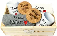 PREZENT NA ŚWIĘTA ŚLUB ZESTAW RĘCZNIKÓW WESELE KUBKI HAFT DLA PARY ZESTAW