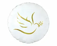 Balon foliowy Złoty Gołąbek Komunia Chrzest Wesele 45 cm