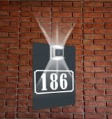 antracyt TABLICZKA ADRESOWA nierdzewna podświetlana numer domu pionowa