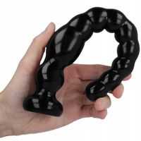 CZARNE DILDO ANALNE NA PRZYSSAWCE ŻELOWE 25,5CM MEGA ROZKOSZ I PODNIECENIE