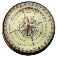 Kompas soczewkowy - mosiądz i szkło - NC2119