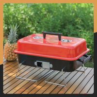 GRILL WĘGLOWY OGRODOWY TURYSTYCZNY PRZENOŚNY SKŁADANY Z POKRYWĄ BBQ WALIZKA