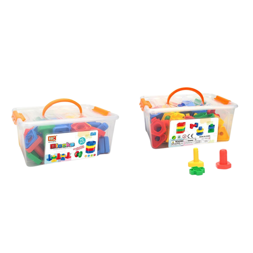 Klocki Konstrukcyjne Do Skręcania Zestaw Edukacyjny Kształty I Kolory 70 el na Arena.pl