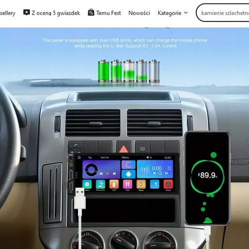 RADIO Odtwarzacz 1DIN i dla Androida Auto samochodowy odtwarzacz MP5 na Arena.pl