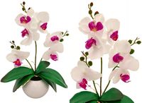 SZTUCZNY STORCZYK W DONICZCE BIAŁY RÓŻOWY ROŚLINA SZTUCZNA ORCHIDEA